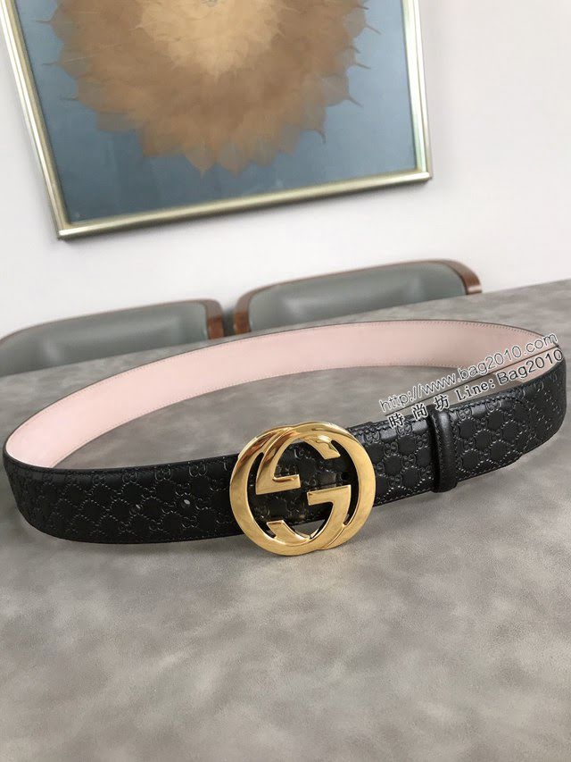 Gucci經典皮帶 古奇雙G拋光腰帶 411924  jjp2067